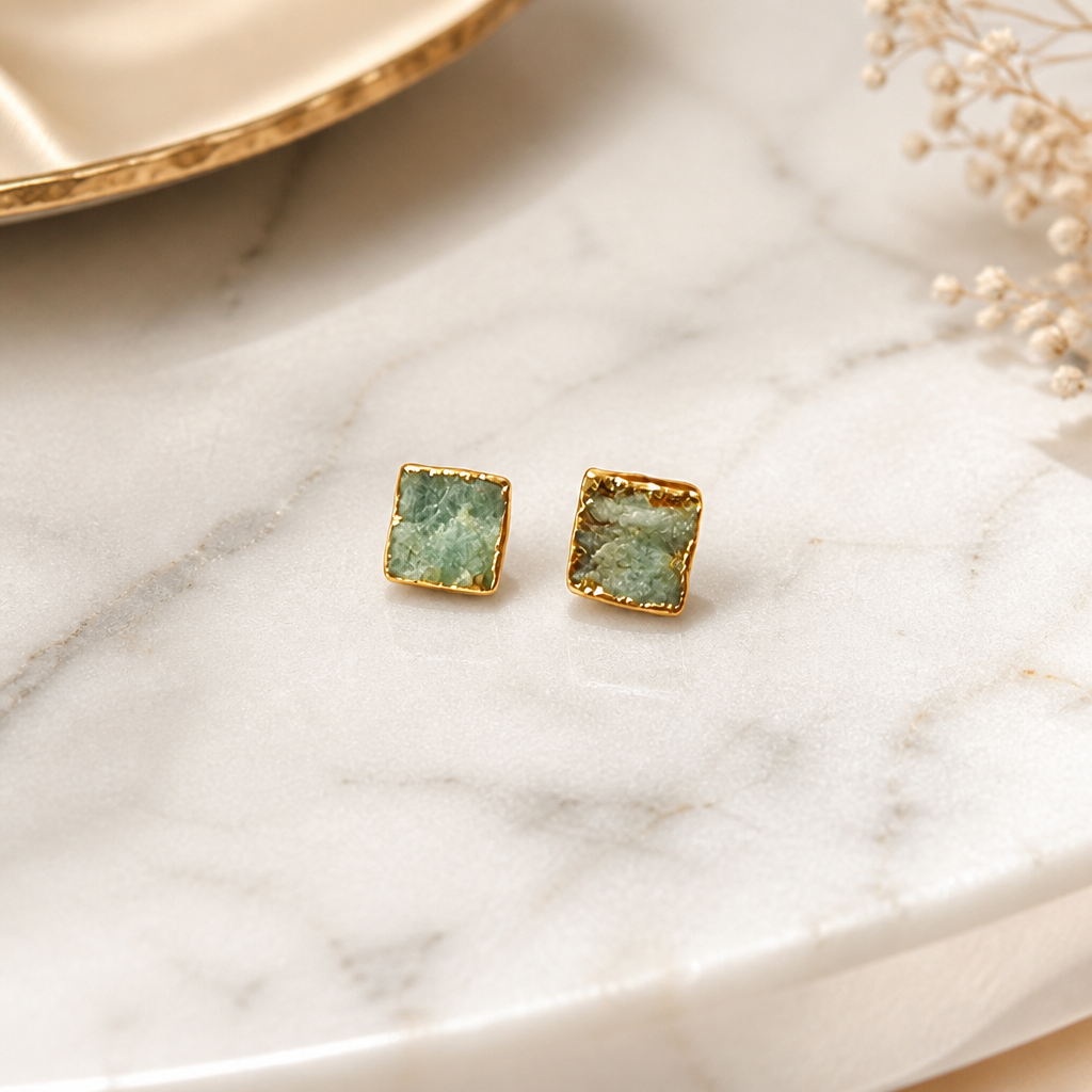 Amazonite Gemstone Studs