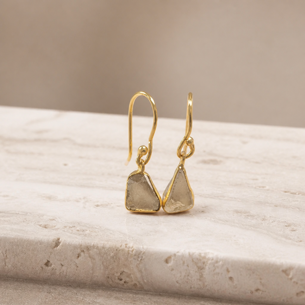 Boho Raw Crystal Drop Earrings