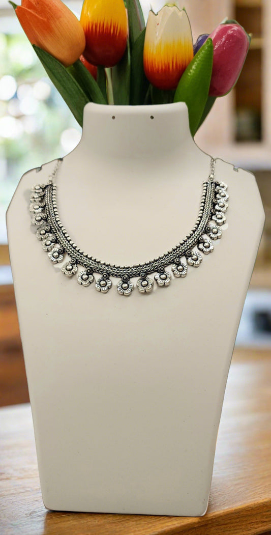 Bohemian Vibe: Oxidized Kolhapuri Necklace