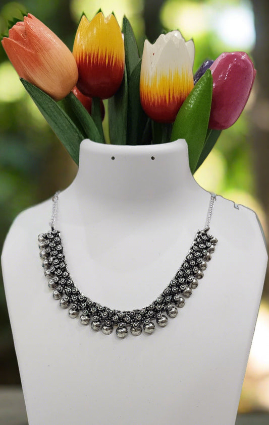 Vintage Aura: Oxidized Kolhapuri Necklace