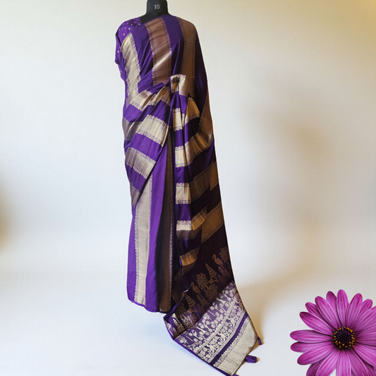 Handloom Inspired Semi Banarasi Saree