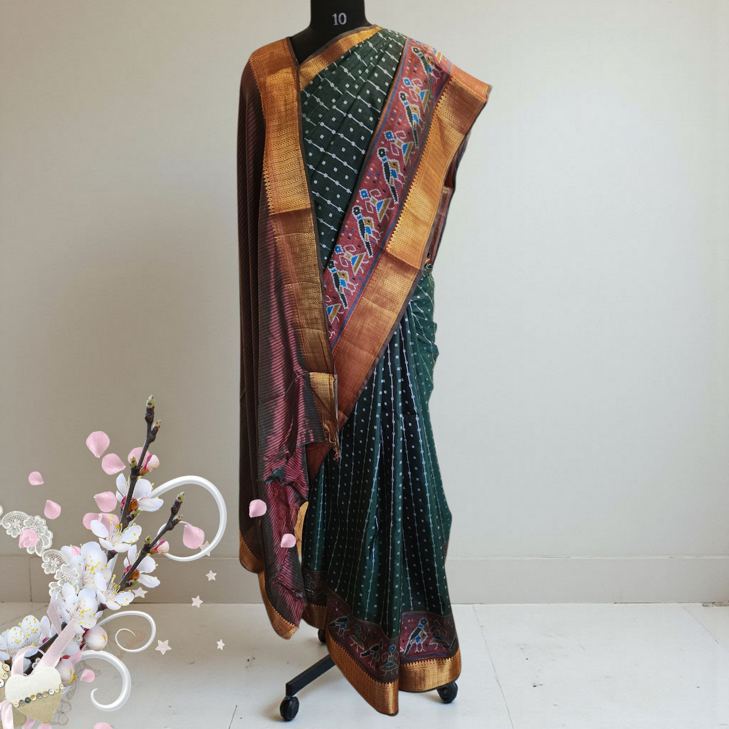 Elegant Semi Soft Silk Saree with Traditional Patola Border