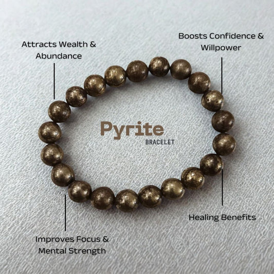 Pyrite Gemstone Stretch Bracelet