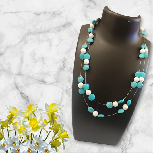 Ocean Breeze Double-Strand Necklace (Gemstone)