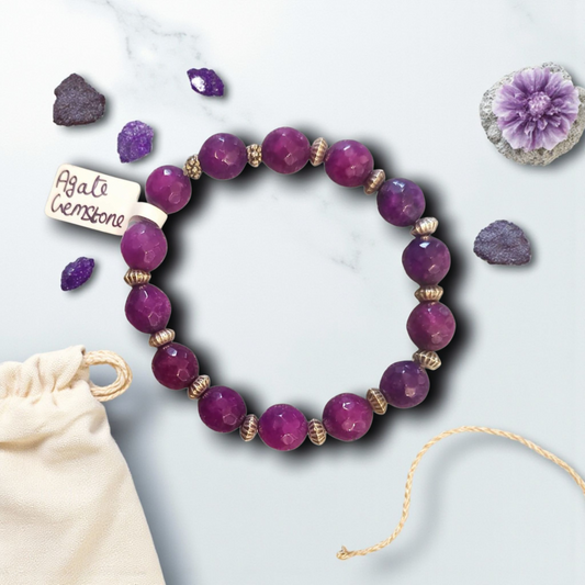 Vibrant Purple Agate Harmony Bracelet