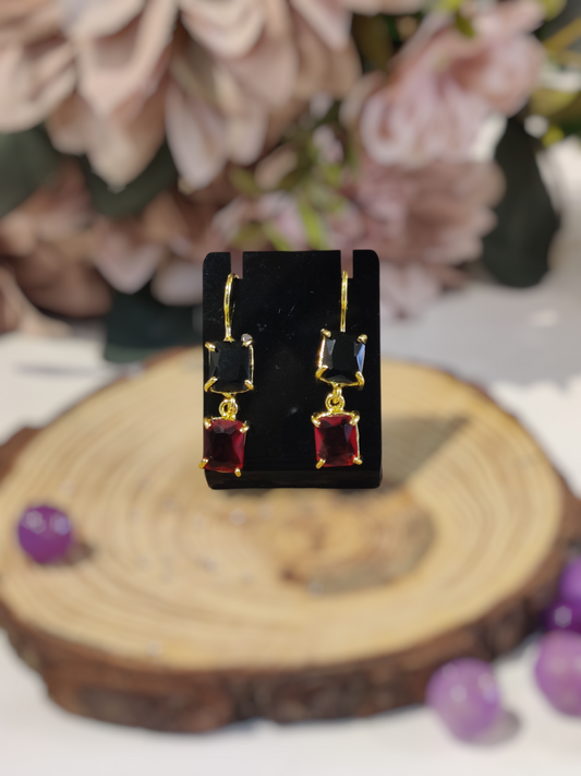 Royal Elegance Square-Cut Drop Earrings