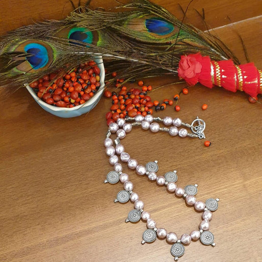 Natural Baroque Pearl Necklace with Bail Charms