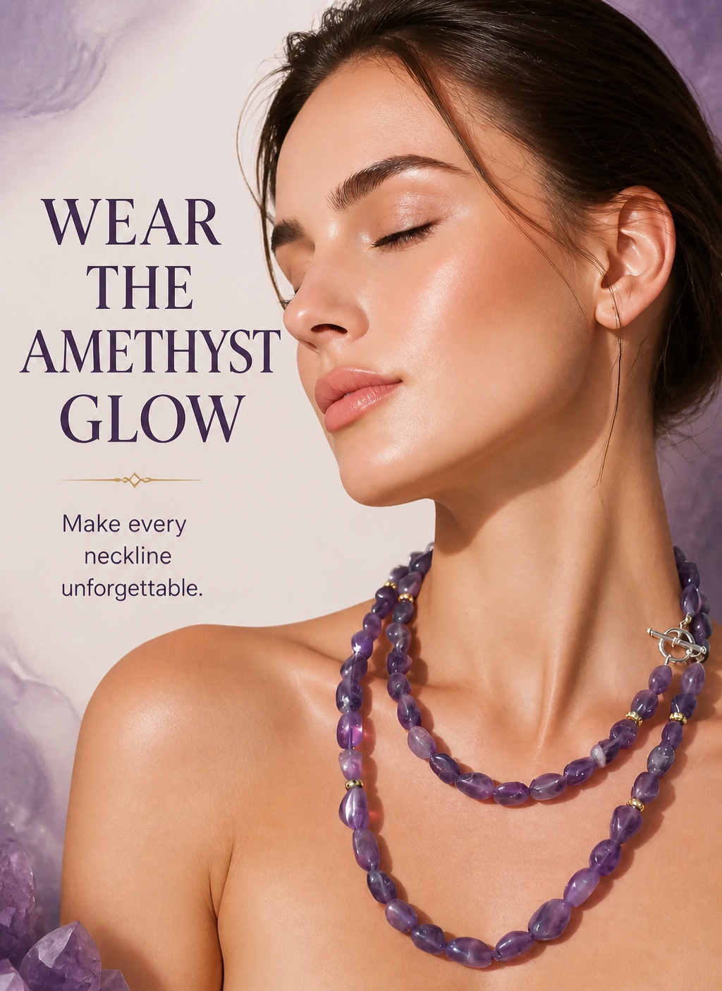 Natural Amethyst Gemstone Necklace
