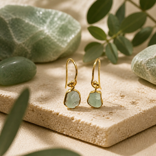 Raw Green Aventurine Earrings