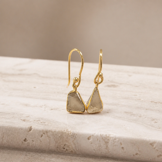 Boho Raw Crystal Drop Earrings