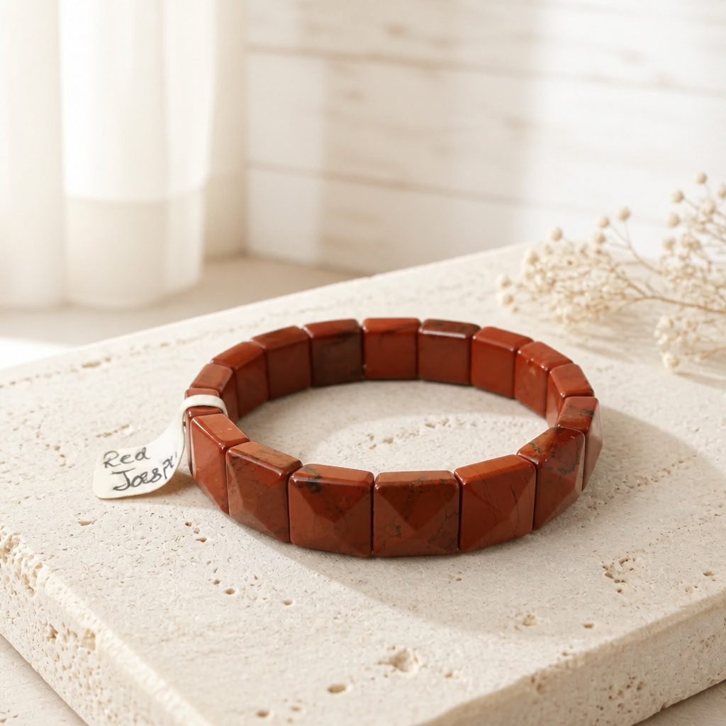 Natural Red Jasper Gemstone Bracelet
