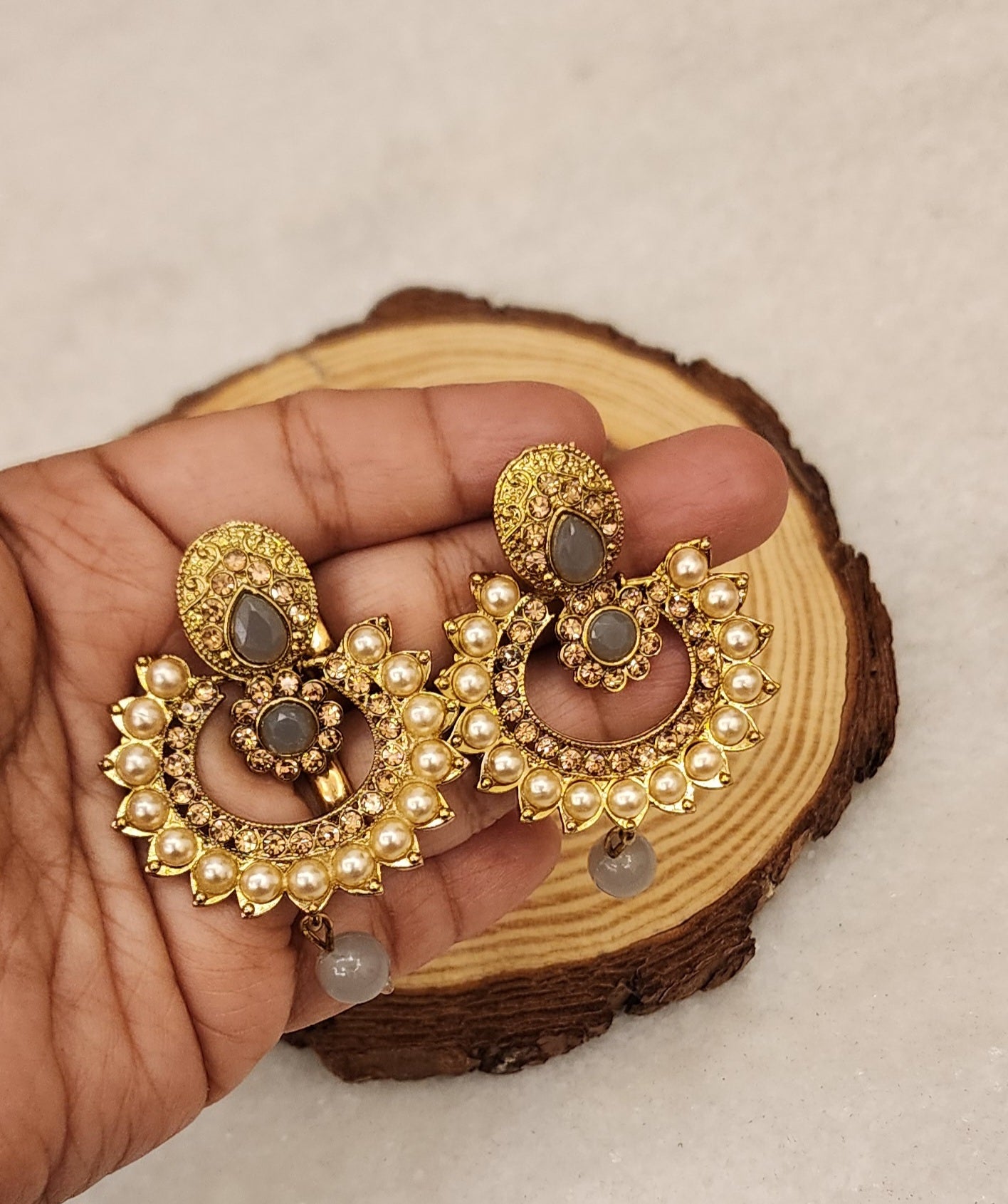 Kundan Style Choker Necklace with Maang Tika and Earrings (C3)
