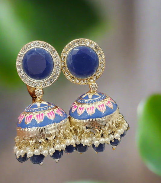 Earrings that Echo Tradition: Flaunt Your Meenakari Jhumkis with Pride