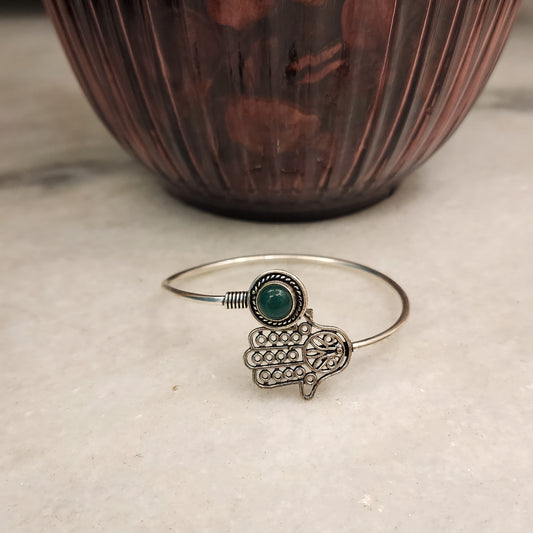 Elegant Green Serenity: Handcrafted Jade Kada Bracelet