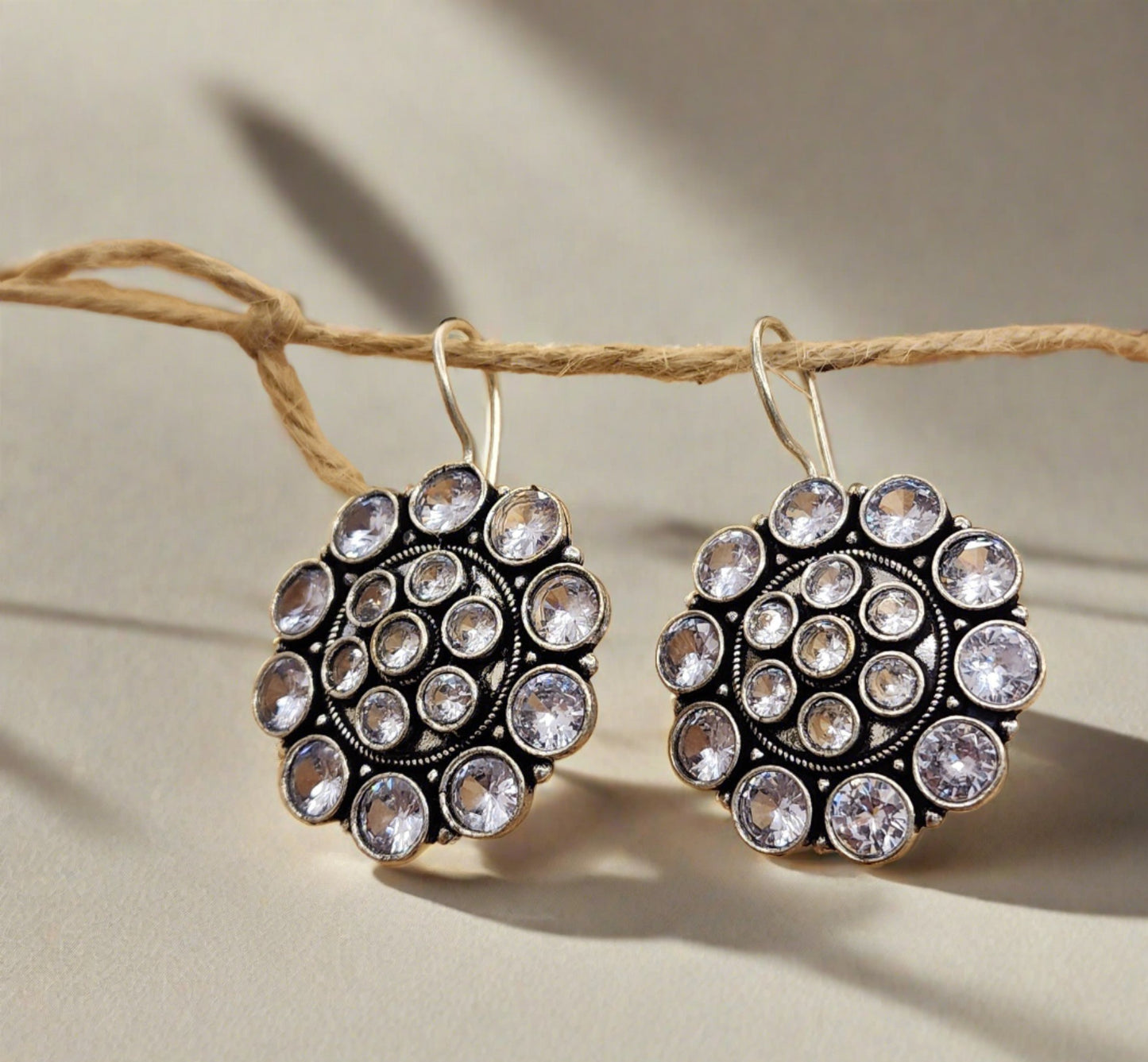 Crystal Radiance: Sparkling Gemstone Drop Earrings