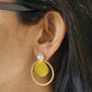 Sunshine Glow: Yellow Stone Hoop Earrings