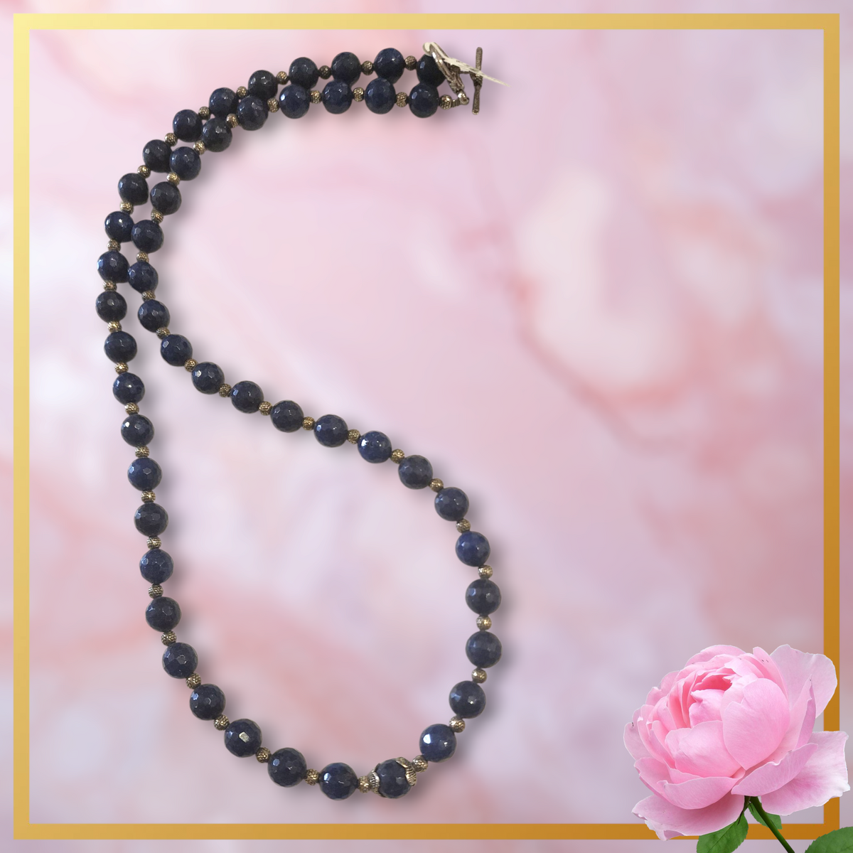Mystic Night: Faceted Agate Gemstone Necklace