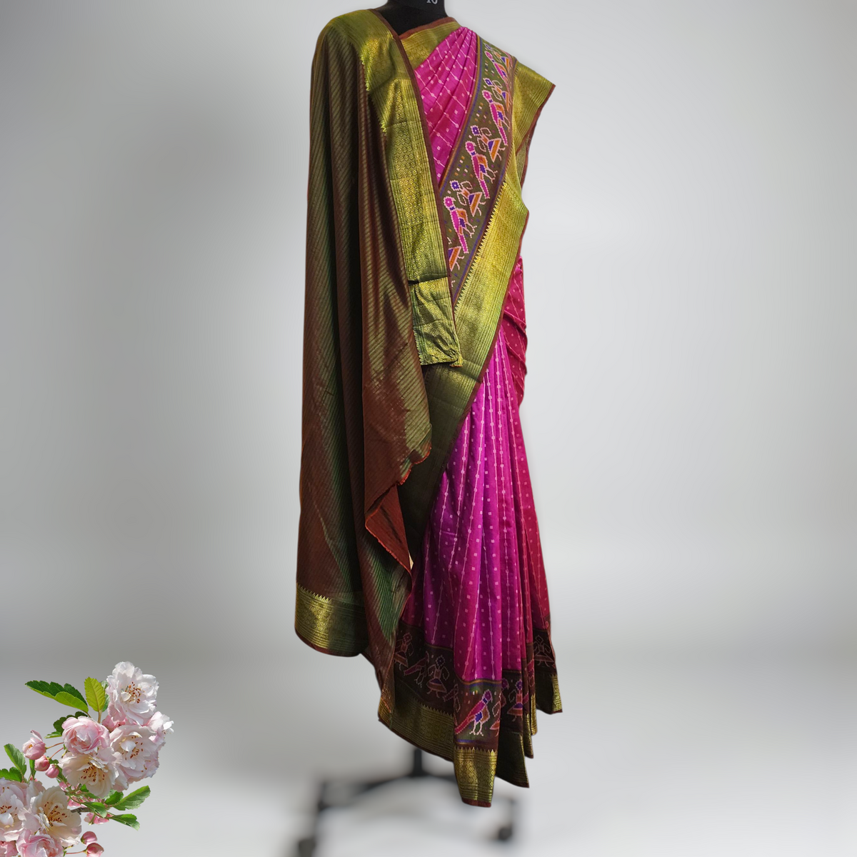 Elegant Semi Soft Silk Saree with Traditional Patola Border