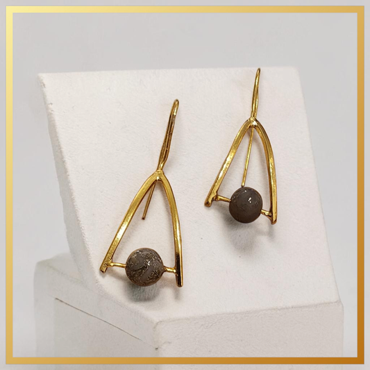 Grey Aventurine Stone Earrings