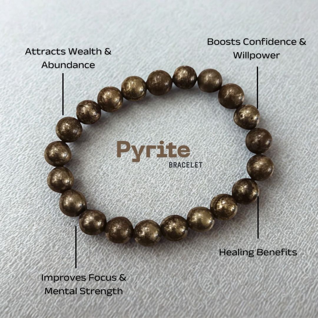 Pyrite Gemstone Stretch Bracelet