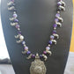 Natural Agate Gemstone Necklace with Kolhapuri Charms & Pendant