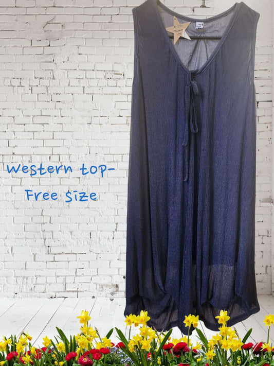 Western Sleeveless Tunic Top