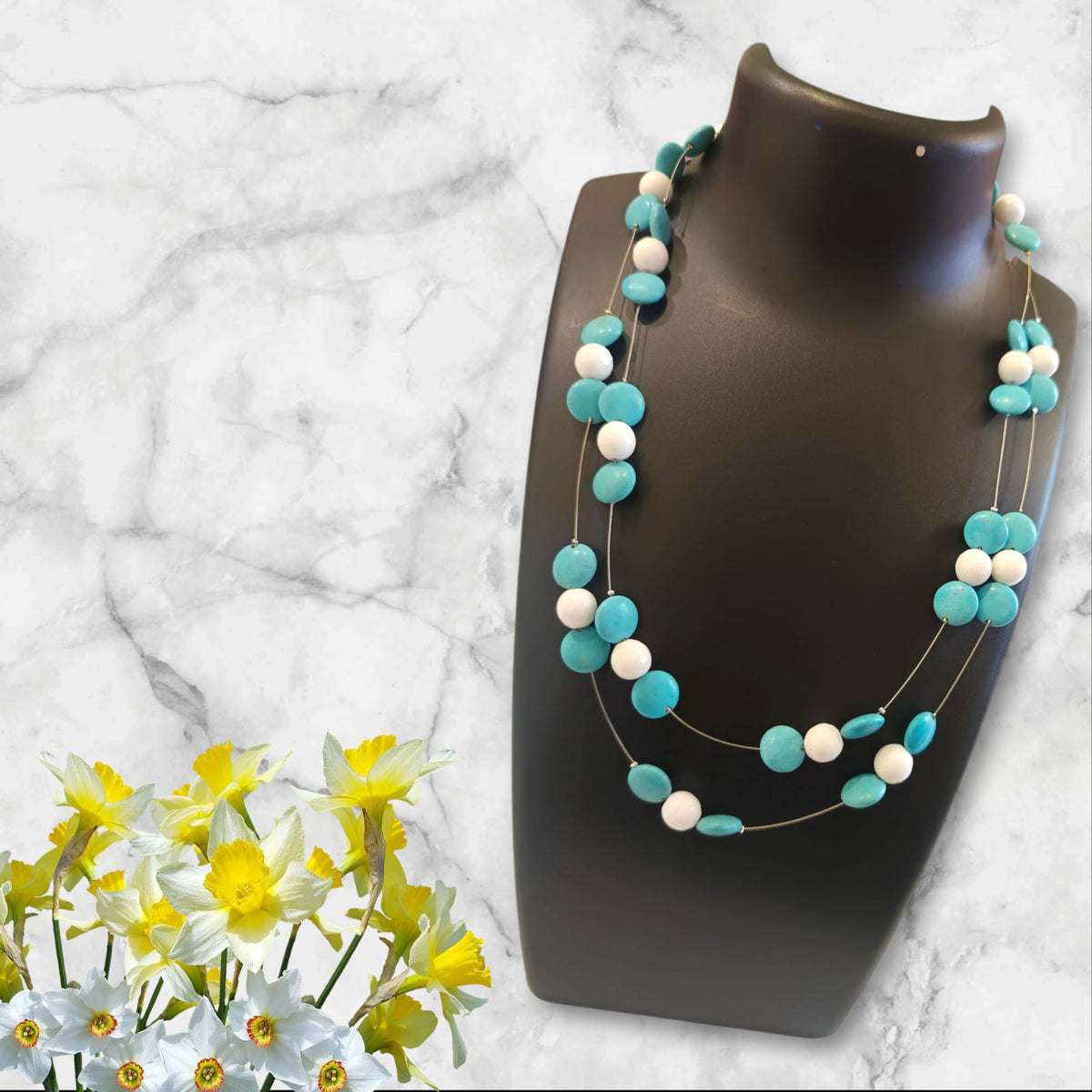 Ocean Breeze Double-Strand Necklace (Gemstone)