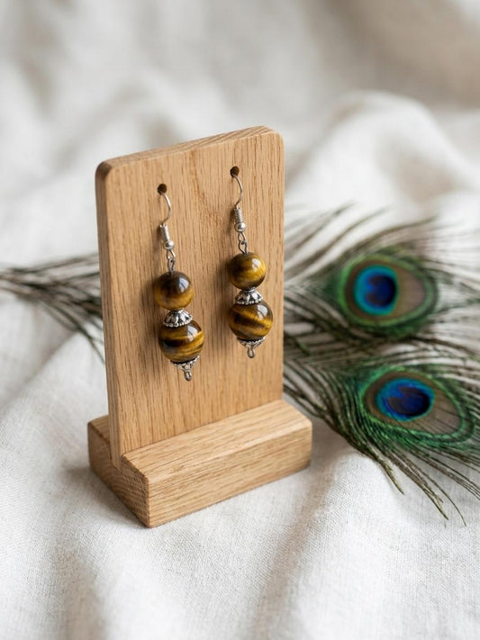 Earth Charm Tiger Eye Earrings