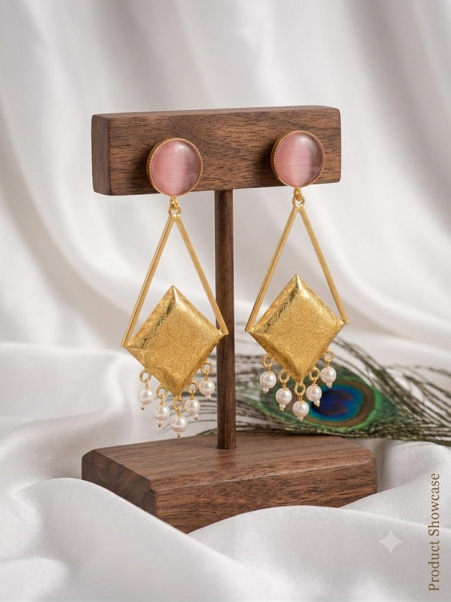 Amrapalli Style Designer Earrings - Pink