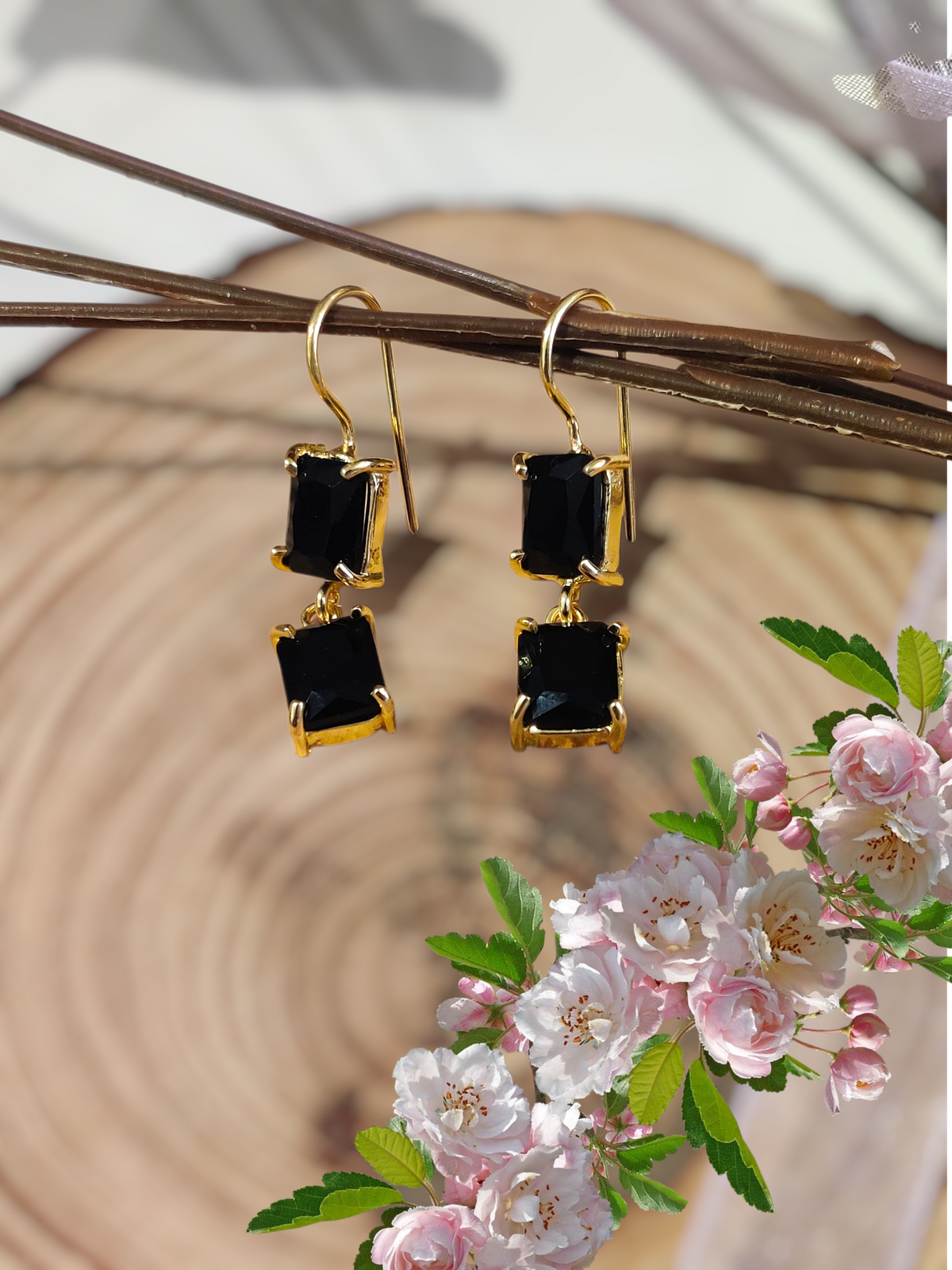 Luxury Spark Square Stone Earrings