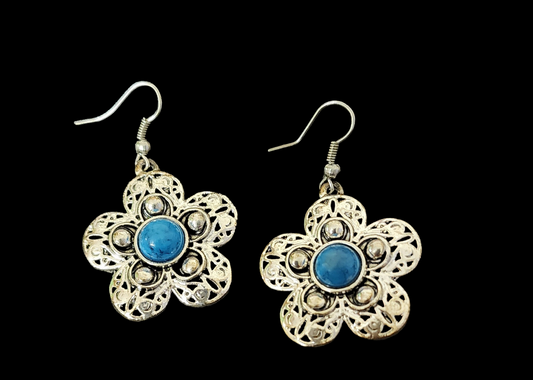 Turquoise Bloom: Floral Inspired Elegance Earrings