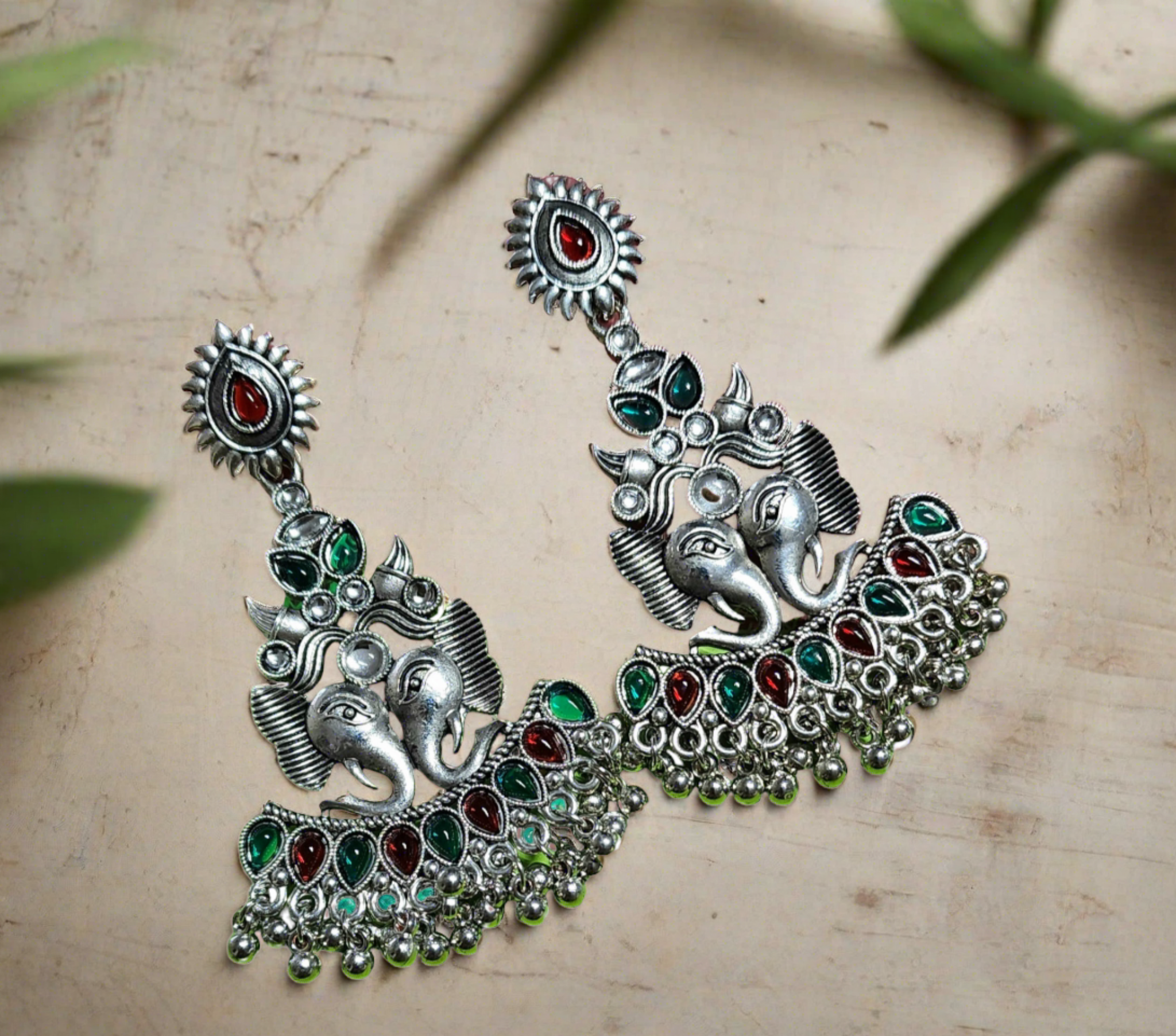 The Ethnic Intricate Delight - Oxidised Boho Earrings