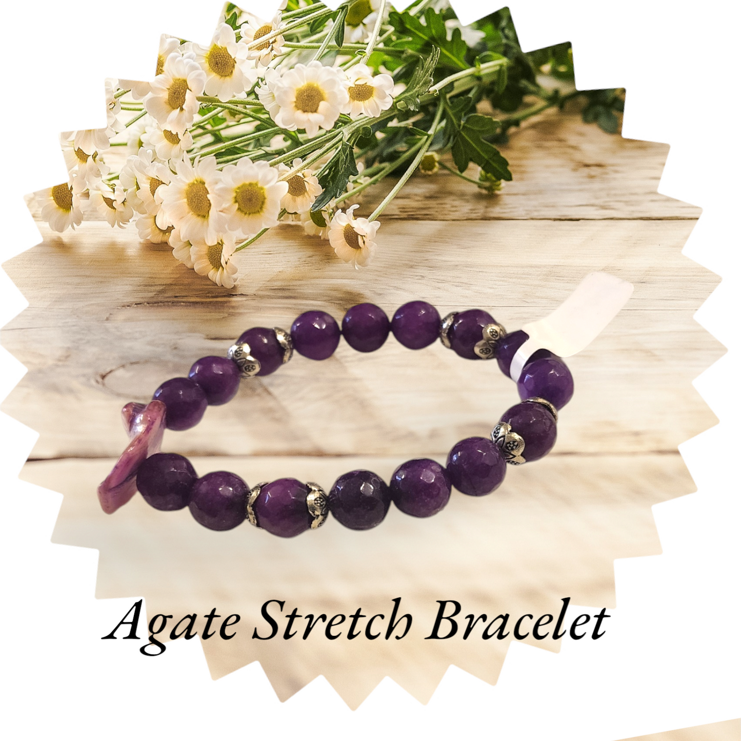 Natural Agate Stretch Bracelet