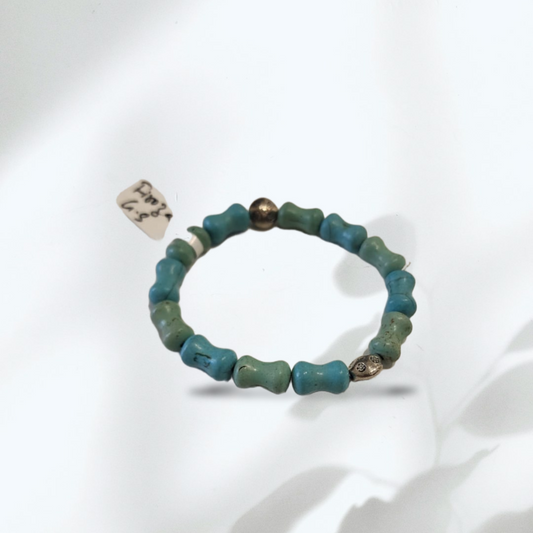Handmade Turquoise and Firoza Gemstone Stretch Bracelet