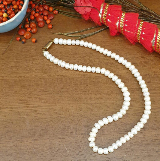 Natural Button Pearl Necklace